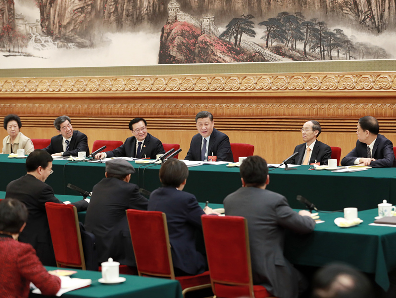 2019年3月8日，習近平總書記參加十三屆全國人大二次會議河南代表團的審議。